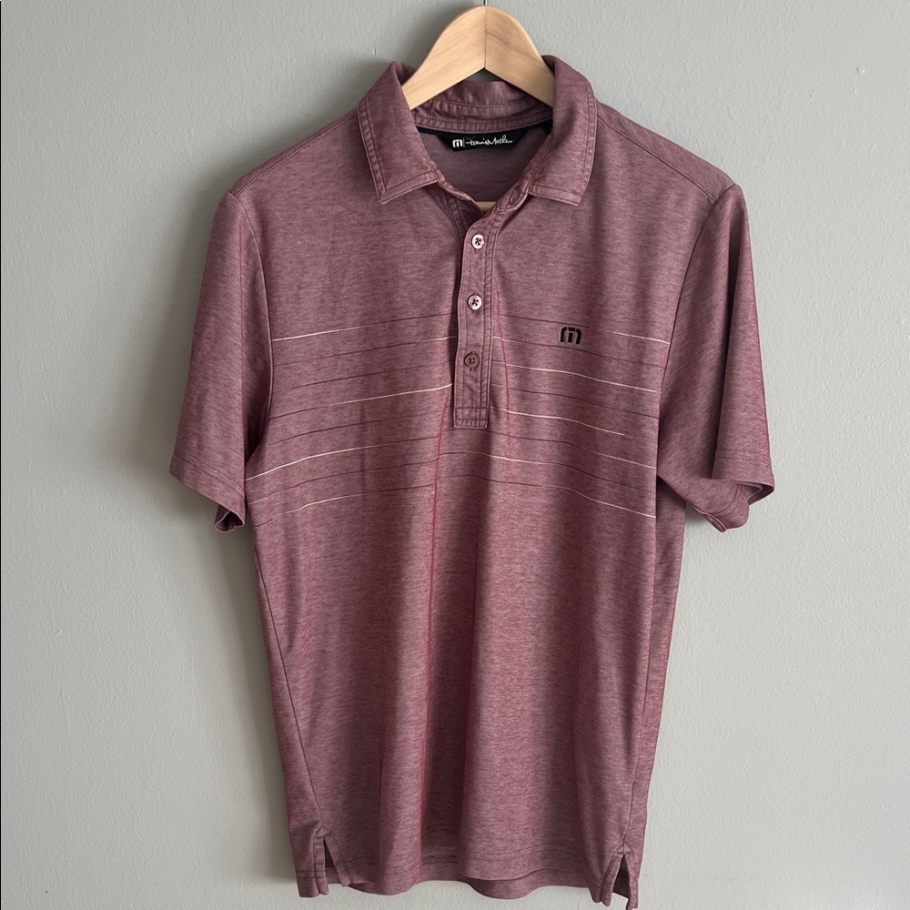 Travis Mathew Burgundy Polo Shirt Pima Cotton Small